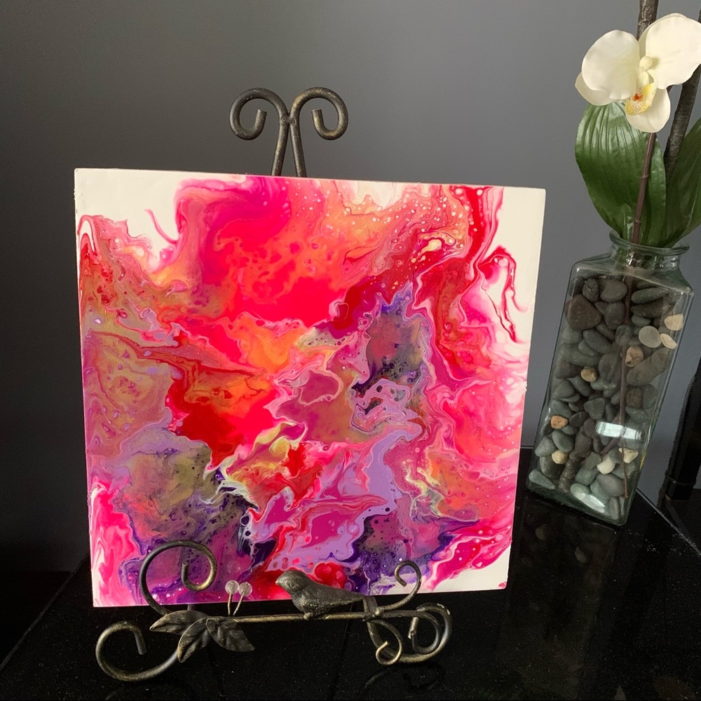 Acrylic Fluid Art 10”x10”